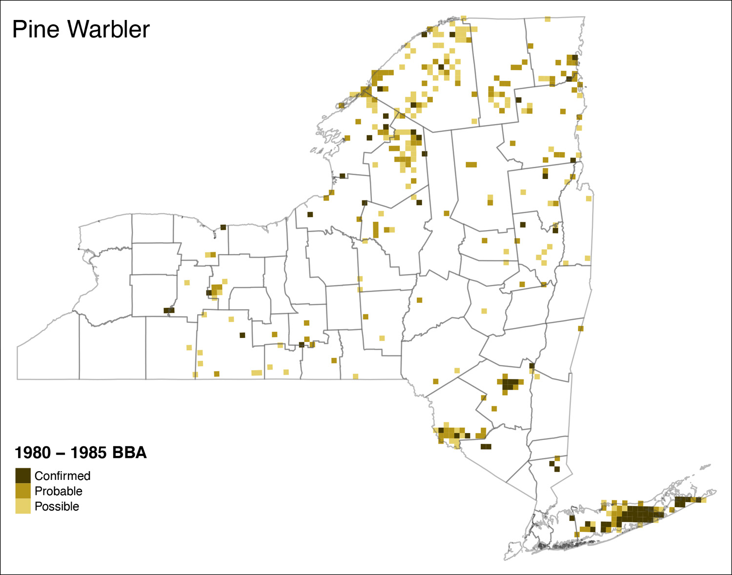 Pine Warbler Atlas I Map