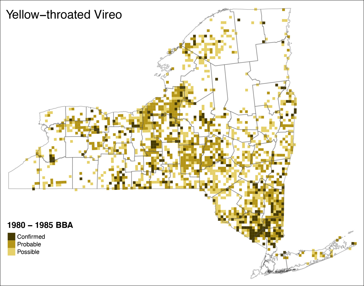 Yellow-throated Vireo Atlas 1 Distribution