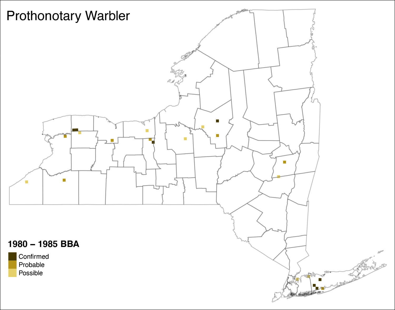 Prothonotary Warbler Atlas I Map