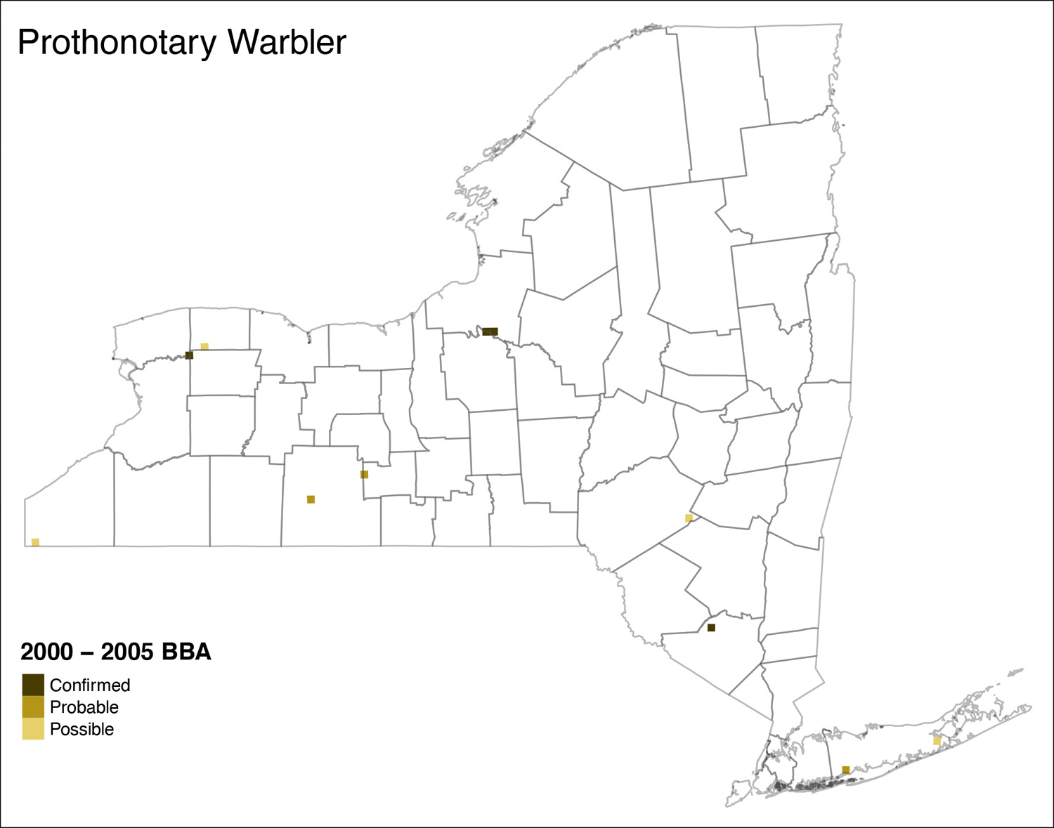 Prothonotary Warbler Atlas I Map