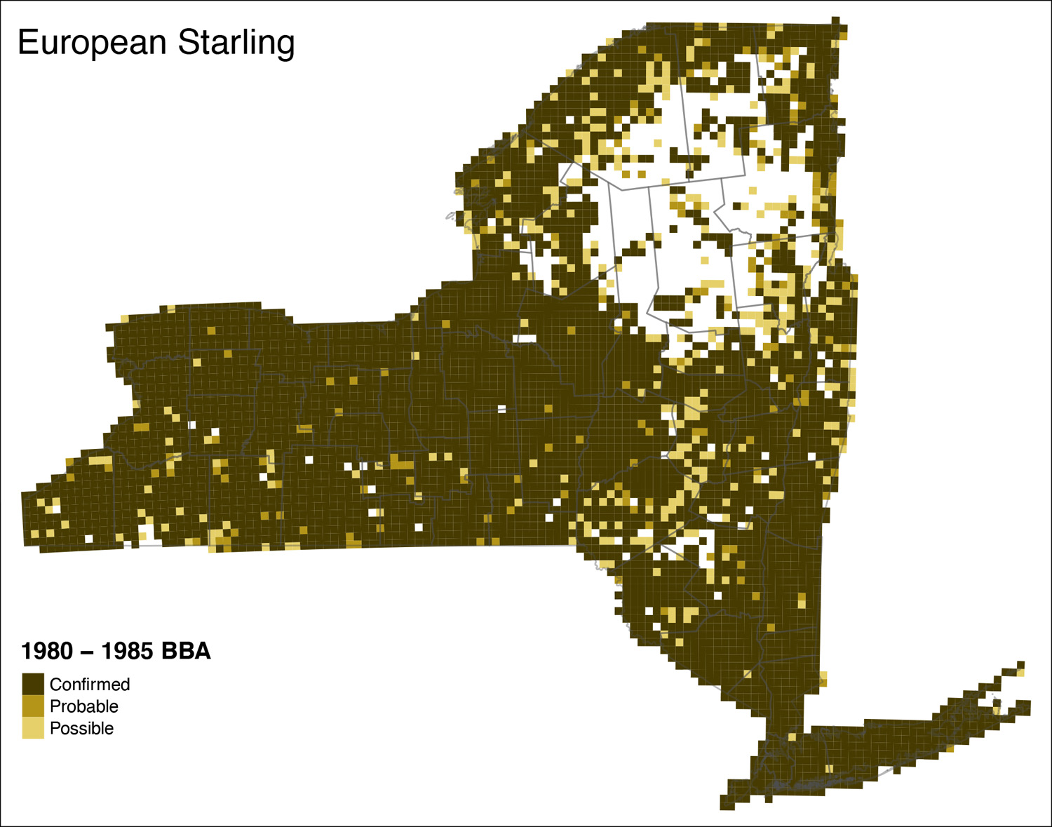 European Starling Atlas I Map
